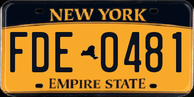 NY license plate FDE0481
