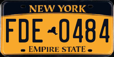 NY license plate FDE0484
