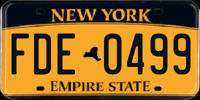 NY license plate FDE0499