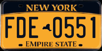 NY license plate FDE0551
