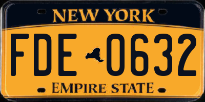NY license plate FDE0632