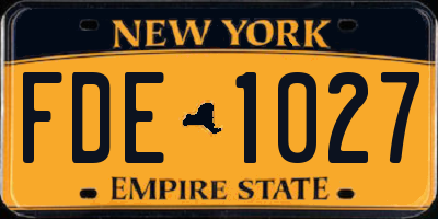 NY license plate FDE1027