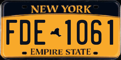 NY license plate FDE1061