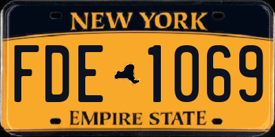 NY license plate FDE1069
