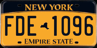 NY license plate FDE1096