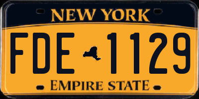 NY license plate FDE1129