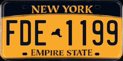 NY license plate FDE1199