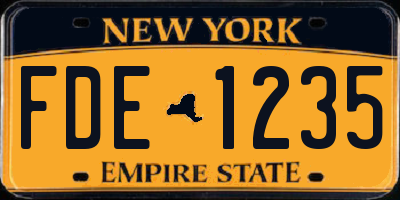 NY license plate FDE1235