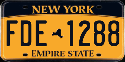 NY license plate FDE1288