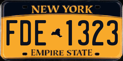 NY license plate FDE1323