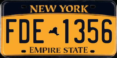 NY license plate FDE1356