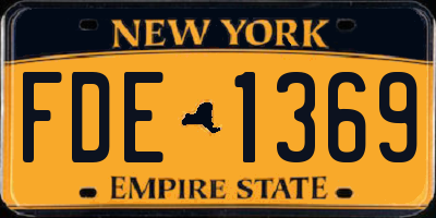NY license plate FDE1369