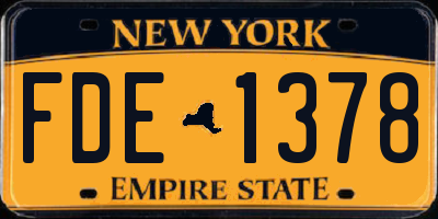 NY license plate FDE1378