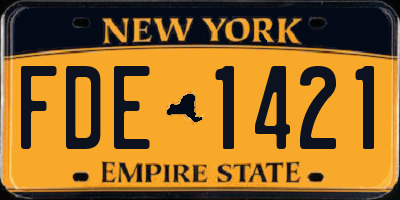 NY license plate FDE1421