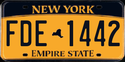 NY license plate FDE1442