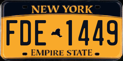NY license plate FDE1449