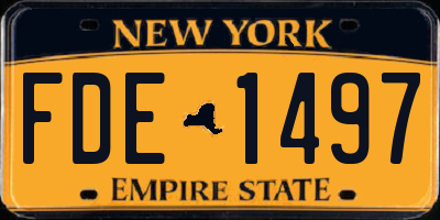 NY license plate FDE1497