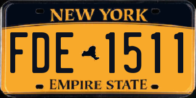 NY license plate FDE1511