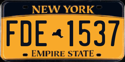 NY license plate FDE1537