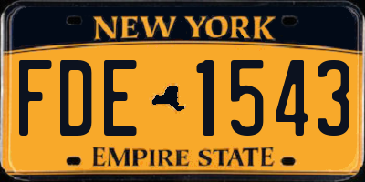 NY license plate FDE1543