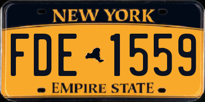NY license plate FDE1559