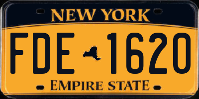 NY license plate FDE1620