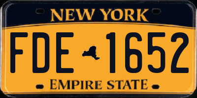 NY license plate FDE1652