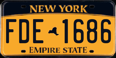 NY license plate FDE1686