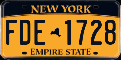 NY license plate FDE1728