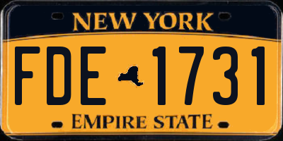 NY license plate FDE1731
