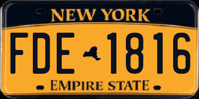 NY license plate FDE1816