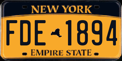 NY license plate FDE1894