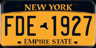 NY license plate FDE1927