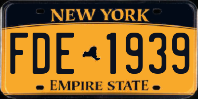 NY license plate FDE1939