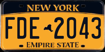 NY license plate FDE2043