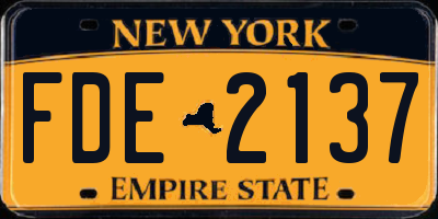 NY license plate FDE2137