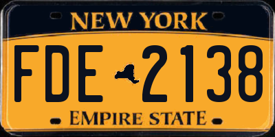 NY license plate FDE2138