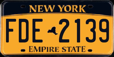 NY license plate FDE2139