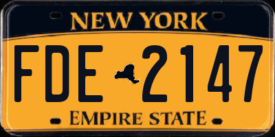 NY license plate FDE2147