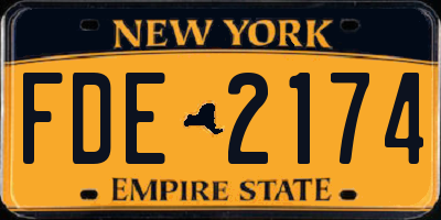NY license plate FDE2174