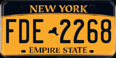 NY license plate FDE2268