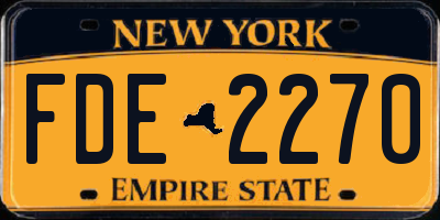NY license plate FDE2270