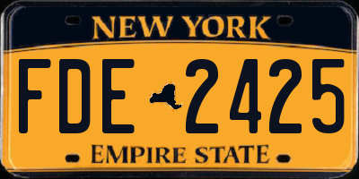 NY license plate FDE2425