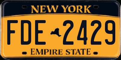 NY license plate FDE2429