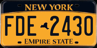 NY license plate FDE2430