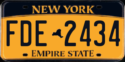 NY license plate FDE2434
