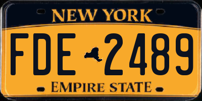 NY license plate FDE2489