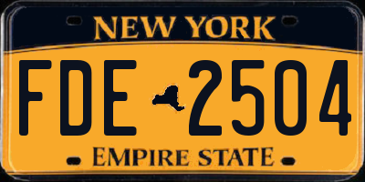 NY license plate FDE2504