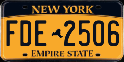 NY license plate FDE2506
