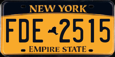 NY license plate FDE2515